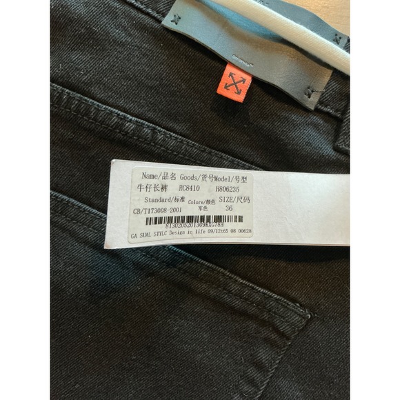 OFF WHITE Main Label Graphic Print Denim Shorts Black Size 36 NWT - Picture 4 of 4